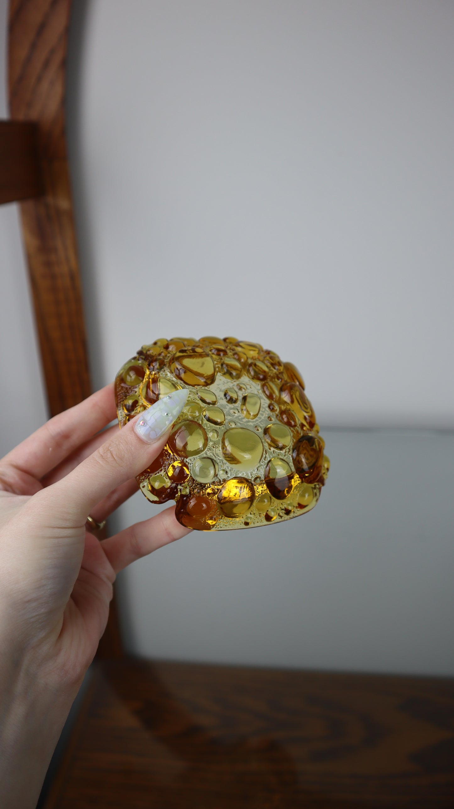 Amber Libbey Pebbled Ashtray