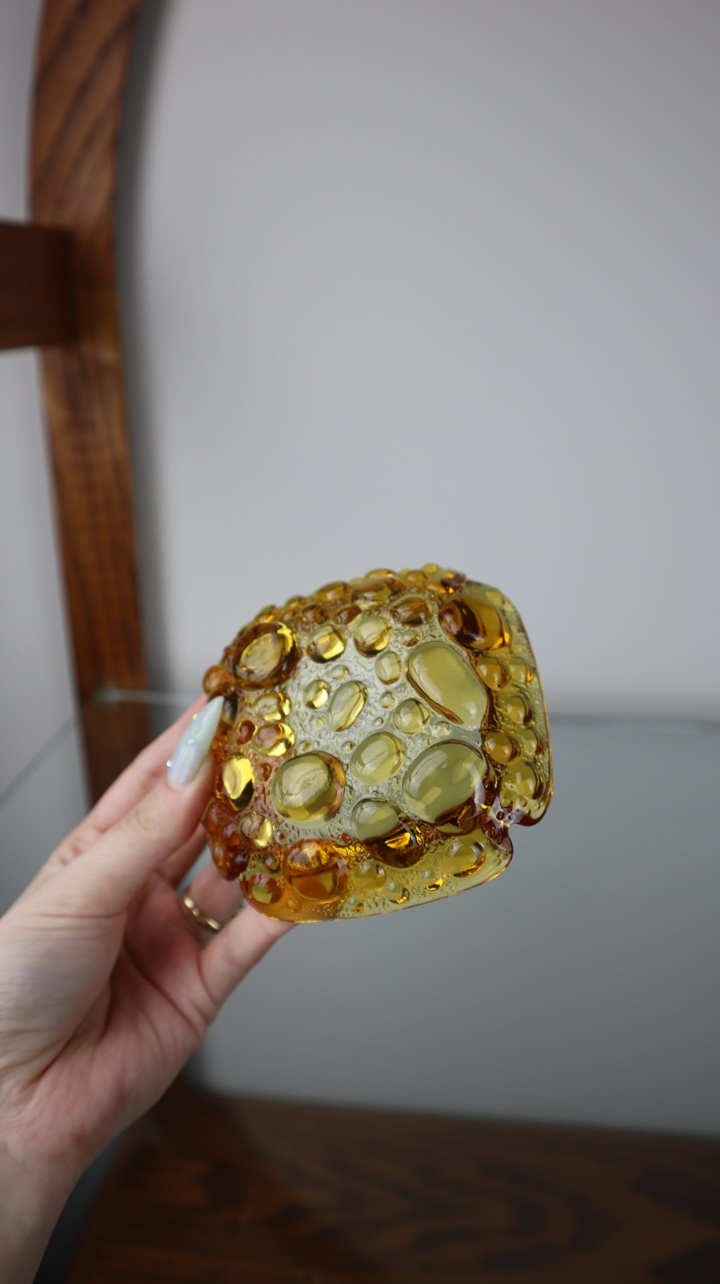 Amber Libbey Pebbled Ashtray
