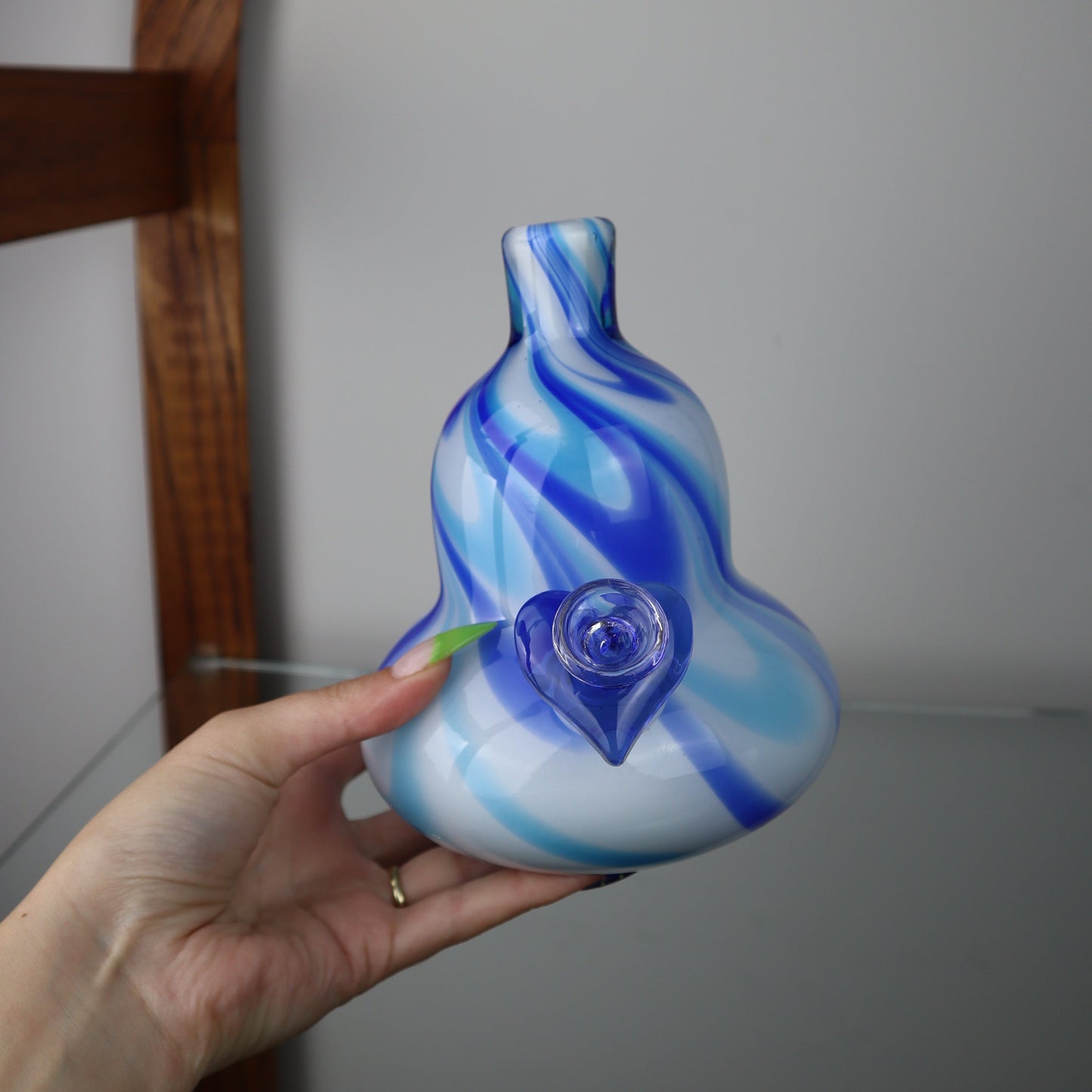 Blue Swirl Blown Piece
