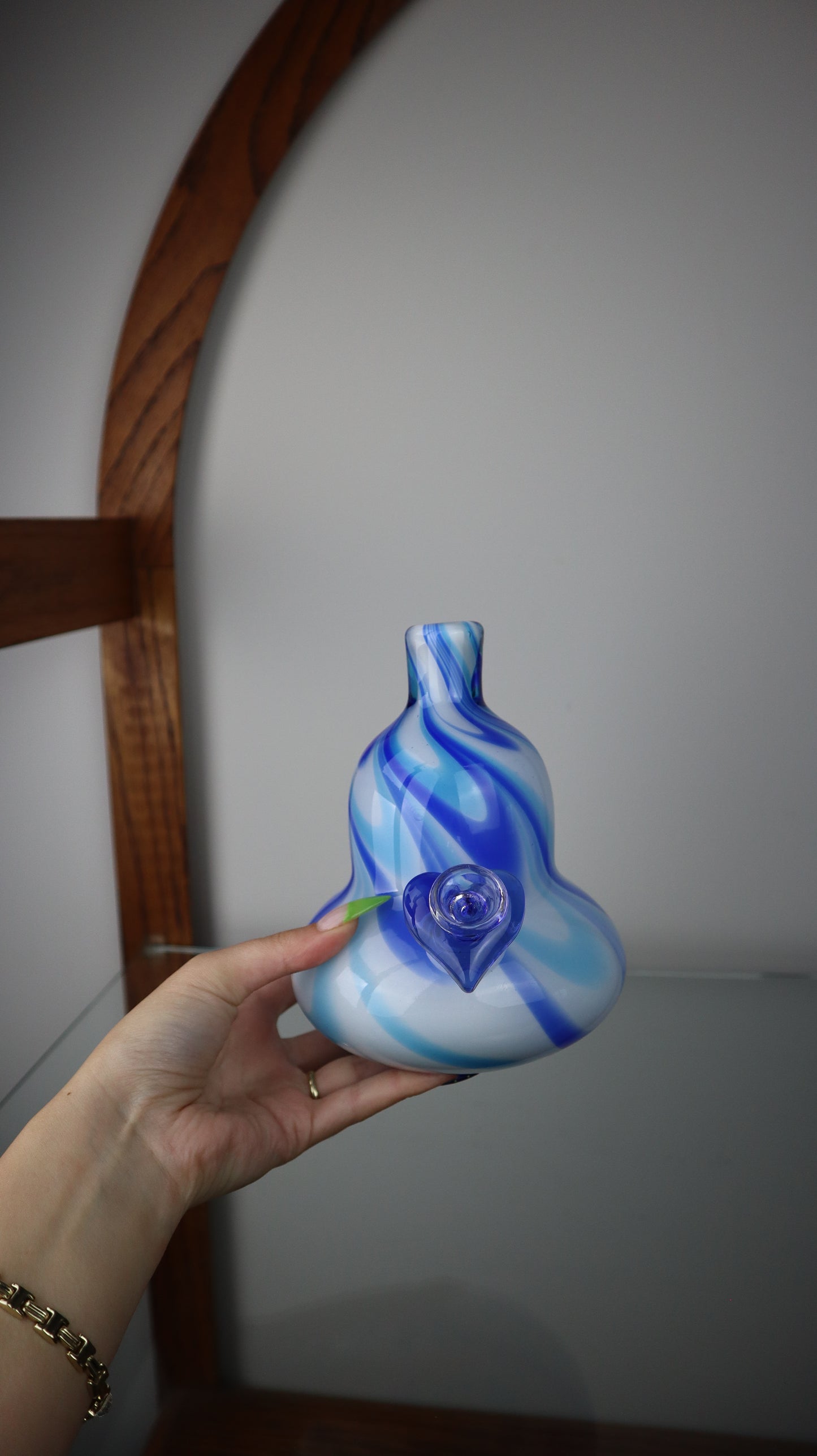 Blue Swirl Blown Piece
