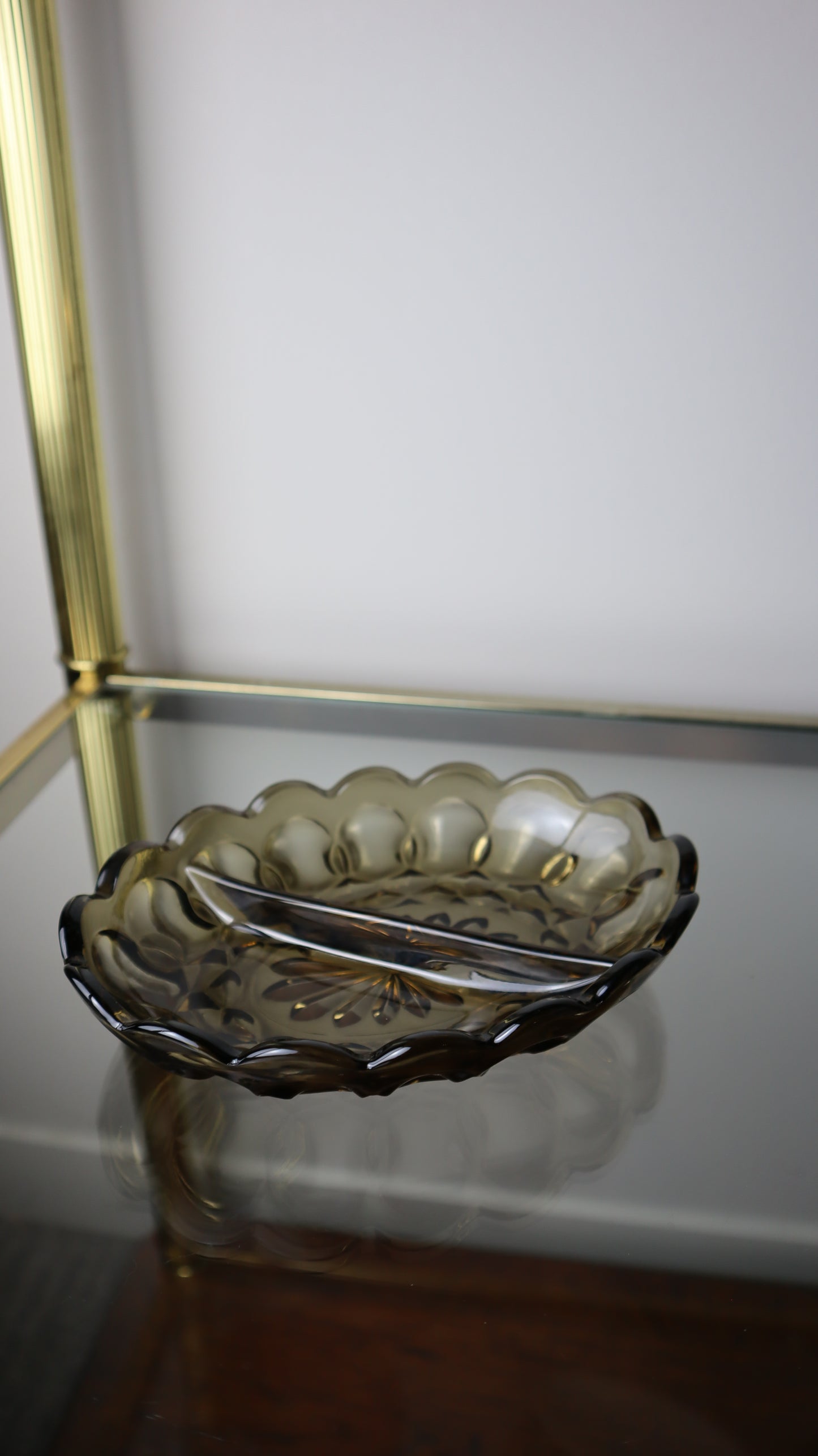 Black Indiana Glass Divided Ashtray