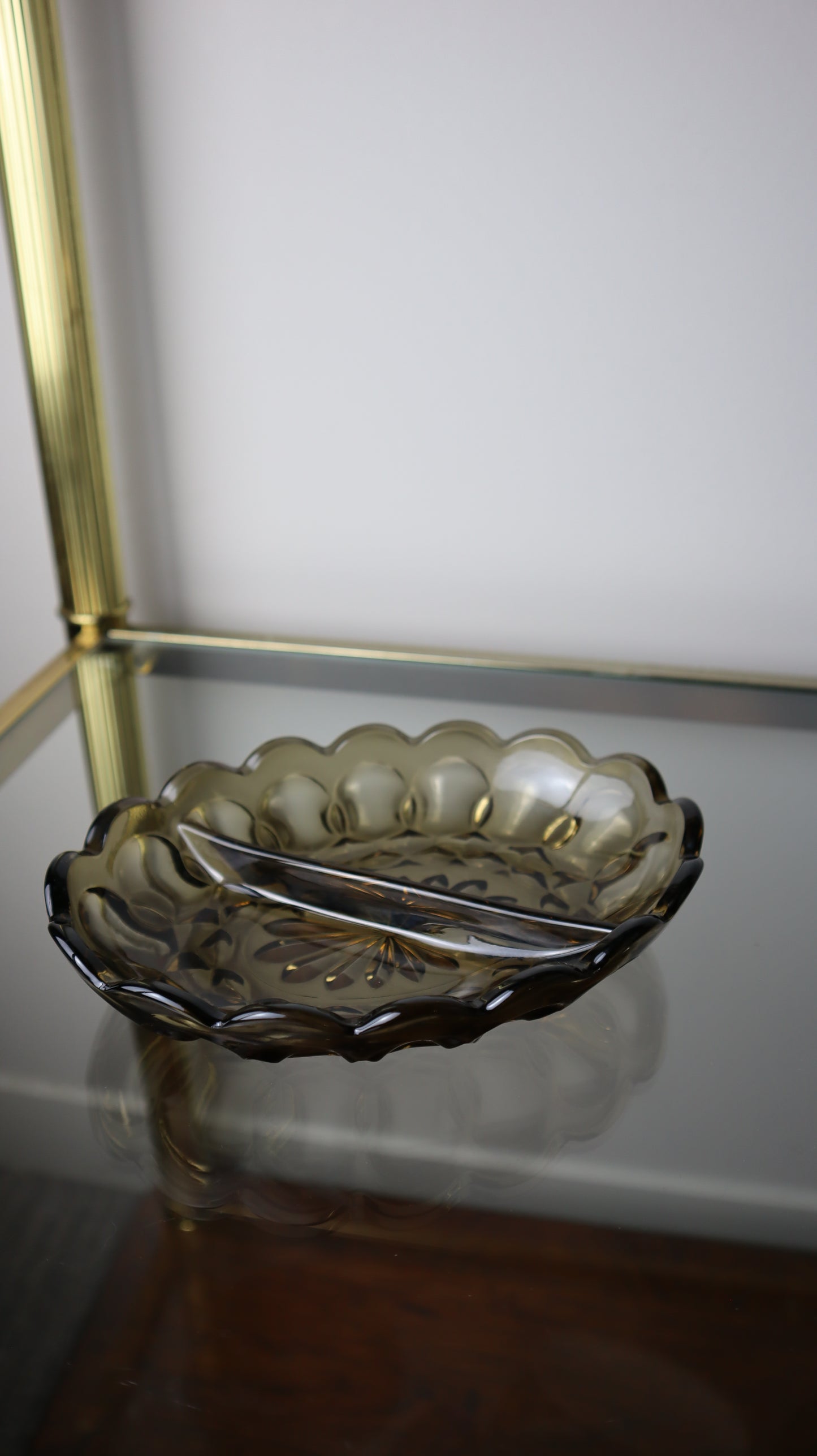 Black Indiana Glass Divided Ashtray