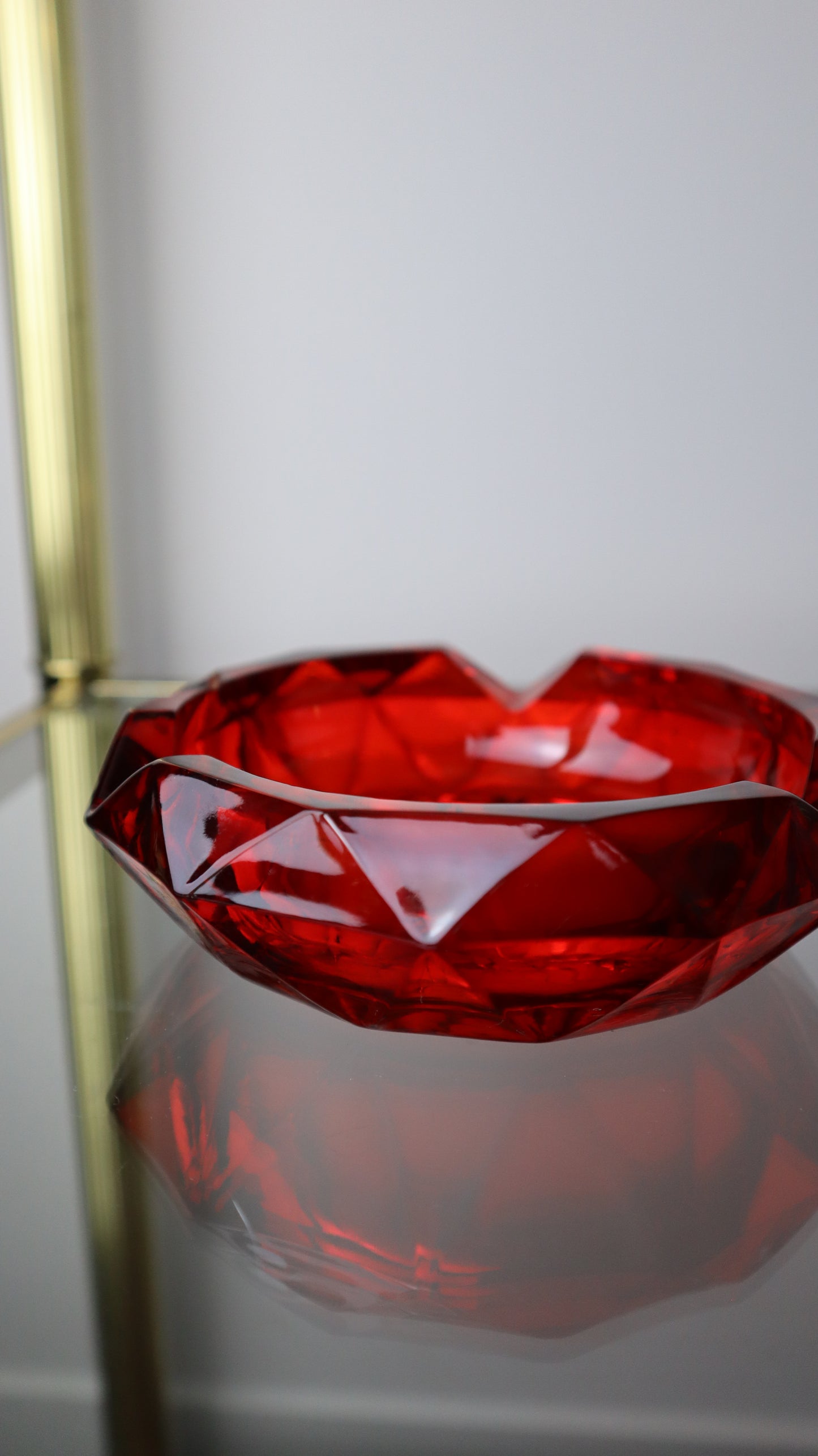 Viking MCM Ruby Red Diamond Ashtray