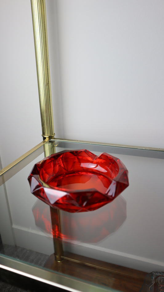 Viking MCM Ruby Red Diamond Ashtray
