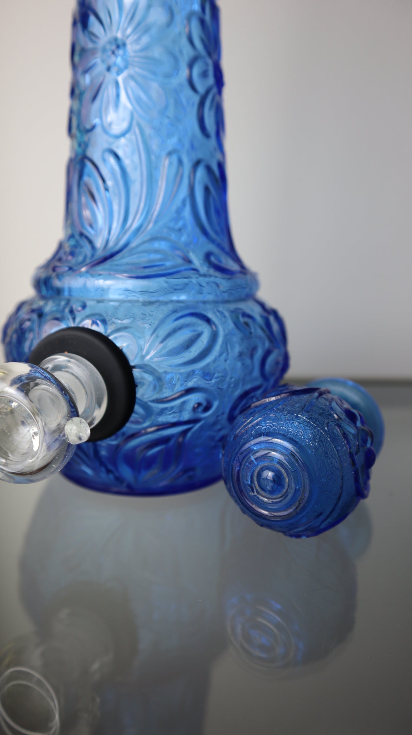 Italian Empoli Blue Flowered Bong