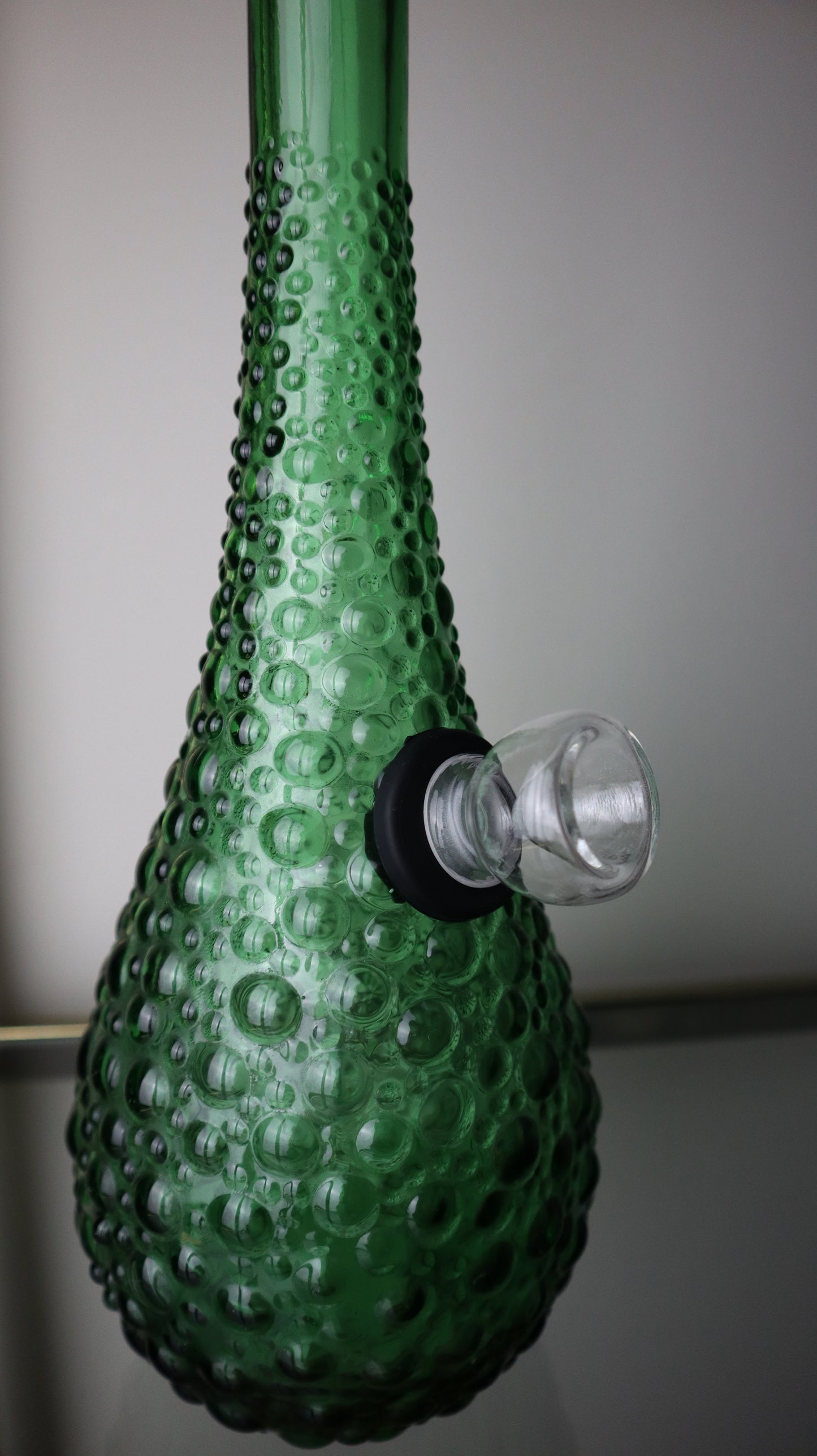 Midcentury Empoli Bubble Green Hobnail